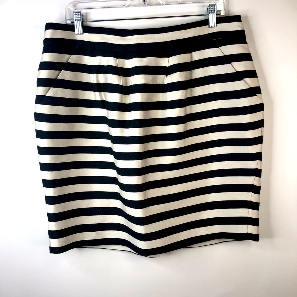 Banana Republic black ivory striped skirt size 12